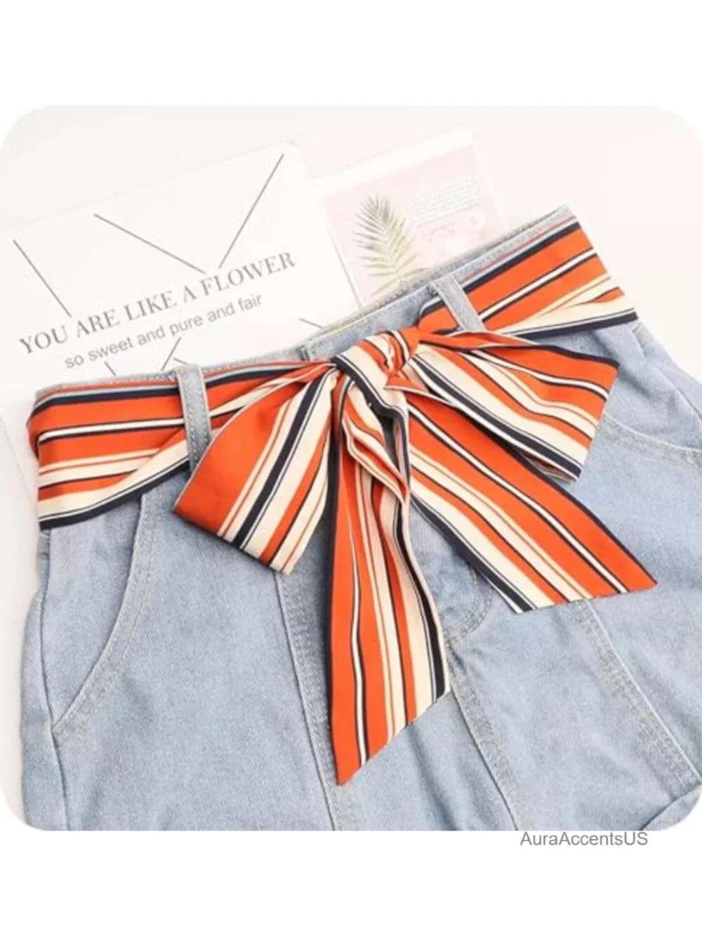 Women Skinny Scarf Belt Satin Ribbon Sash Necktie Long Neck Scarf Lightweight